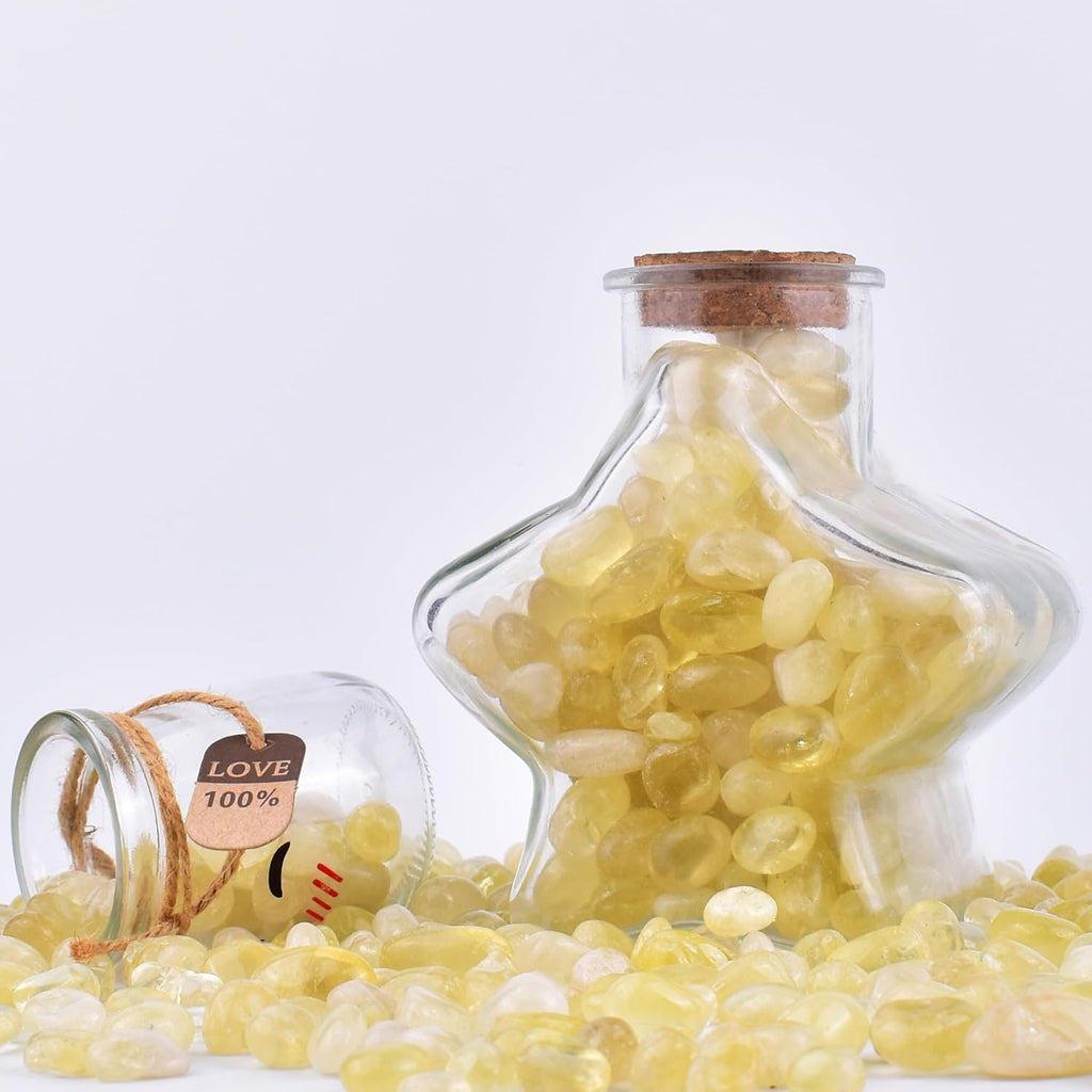 Polished Citrine Crystal Chips Set, 128 Pcs 0.4" inches - Handpicked Tumbled Stones and Crystals Bulk for Healing, Reiki, Meditation, Witchcraft and Home Decor