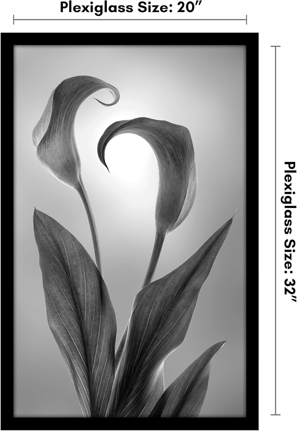 Americanflat 20x32 Poster Frame with Polished Plexiglass - Black Picture Frame - Wide Photo Frames Made of Engineered Wood for Vertical or Horizontal Wall Display - Epic Collection - Black