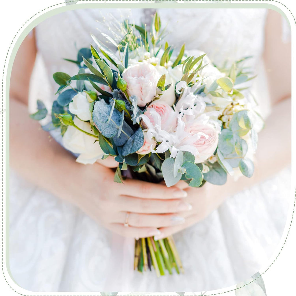 Giegxin 270 Pcs 3 Kinds Mixed Eucalyptus Leaves Stems Bulk Artificial Silver Dollar Leaves Picks Dried Eucalyptus Bundle Faux Spray for Wedding Vase Bouquet Floral Arrangement (Green)