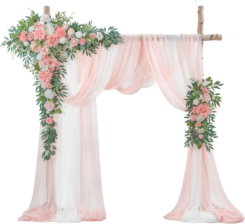 TINGE TIME Artificial Arch Flowers Kit Pack of 5, Wedding Decorations for Reception with Hanging Flowers, Wedding Arch Silk Floral Arrangements Ceremony Backdrop Bridal Shower Outdoor Party Decor