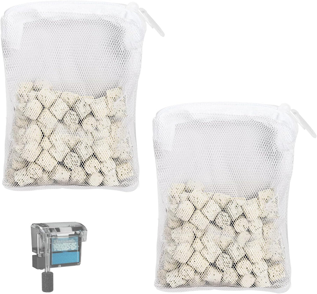 2.8oz BioMax Biological Material Remover Inserts Compatible with Fluval AquaClear AC50 Power Filter, Filter Media Kit for 50 Gallon Fresh & Saltwater Tank, Provides Stage 3 Biological Filtration-2Pack