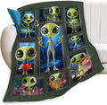 Alien Throw Blanket Space Print Throw Blankets Gifts for Couch Sofa Bed Stuff Decor Lightweight Soft Cozy Fleece Plush Warm Flannel Bedding for Lover Men Women Boys Girls 60"x80"
