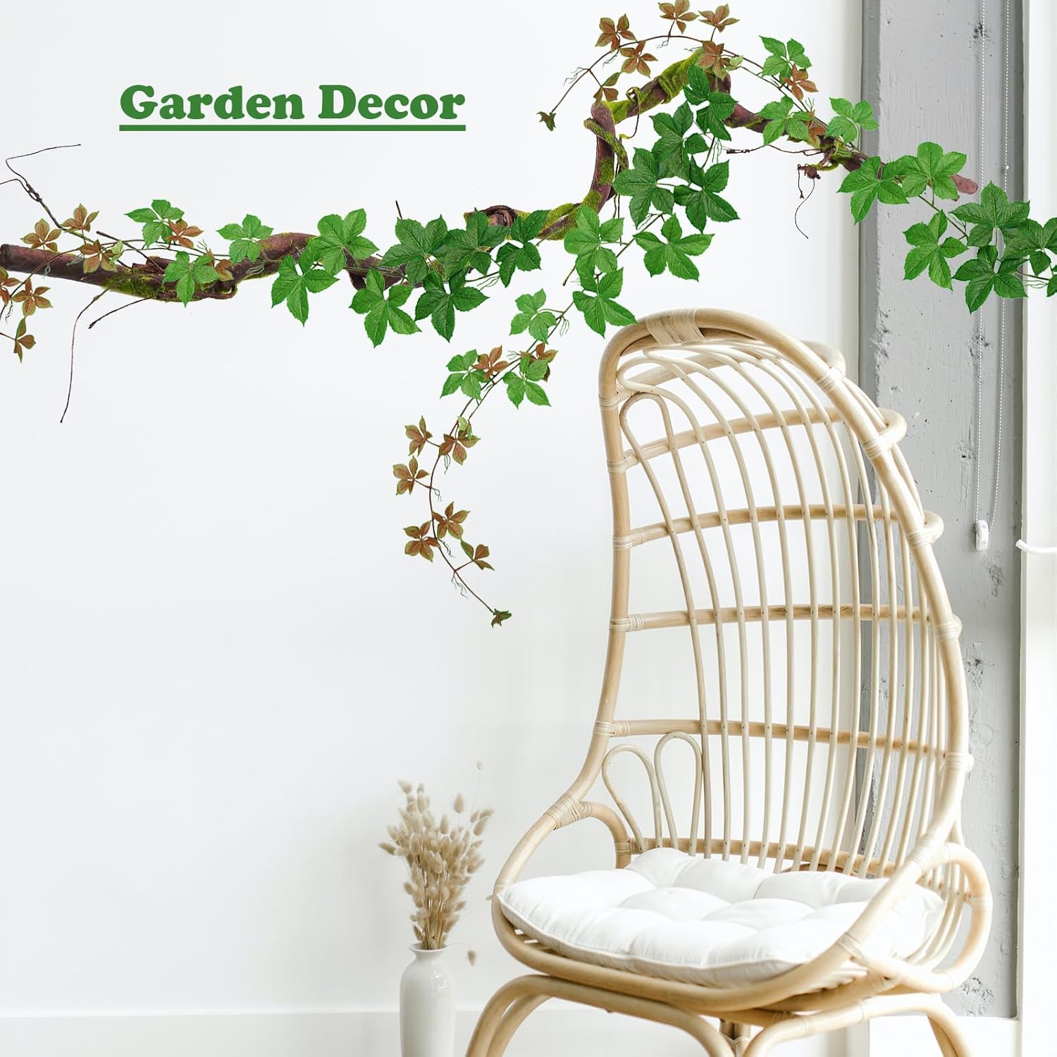 180cm/70.9inch Bendable Realistic Artificial Tree Branches Vines Wall Garden Hanging Plants Fake Rattan Twigs Trunk Cane for Room Wedding Home Habitat Front Door Halloween Wrap Decoration
