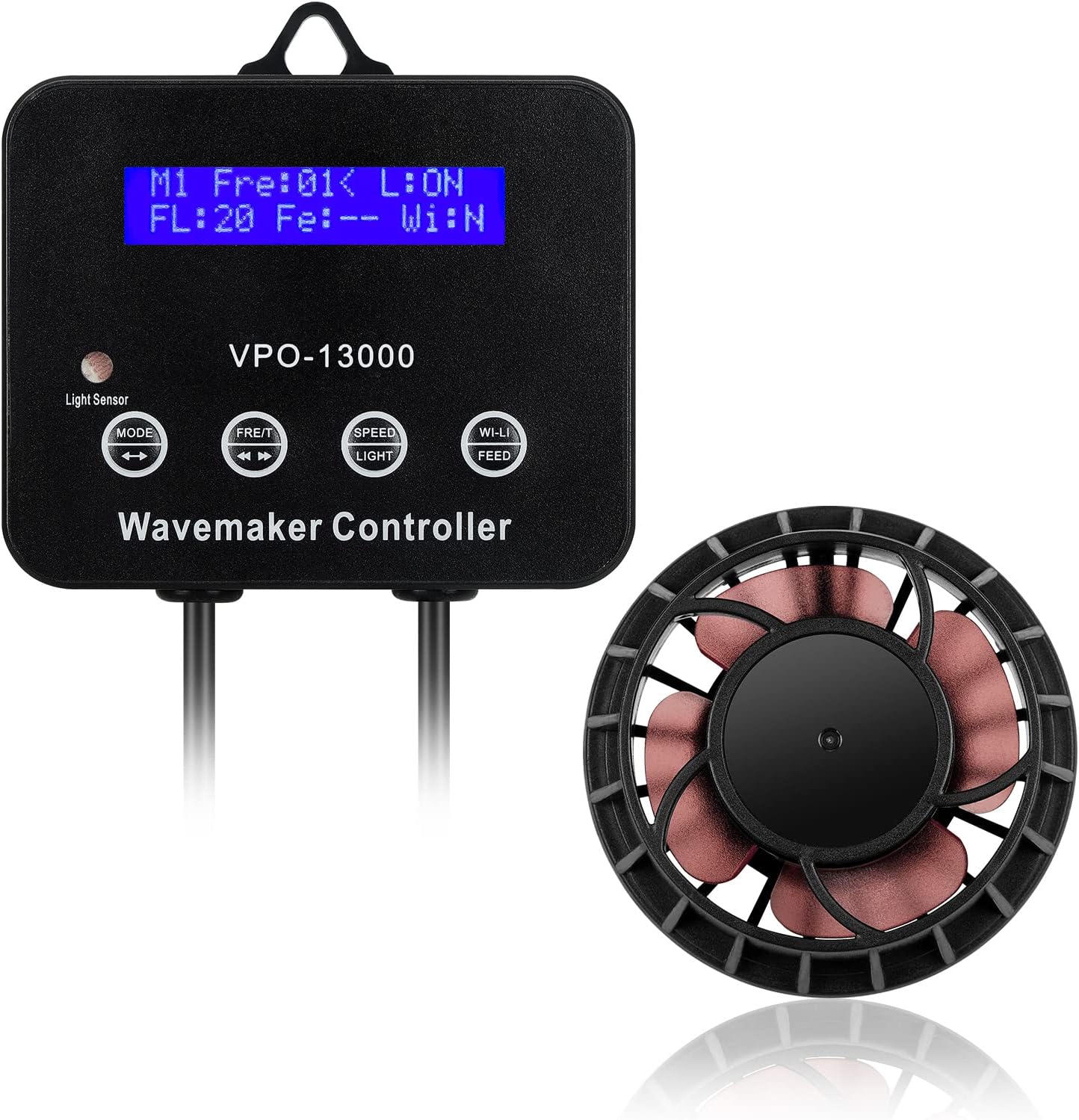 3400GPH Aquarium Wave Maker With Controller DC 24V 18W Powerhead with Magnetic Mounting,Wavemaker with LED Display