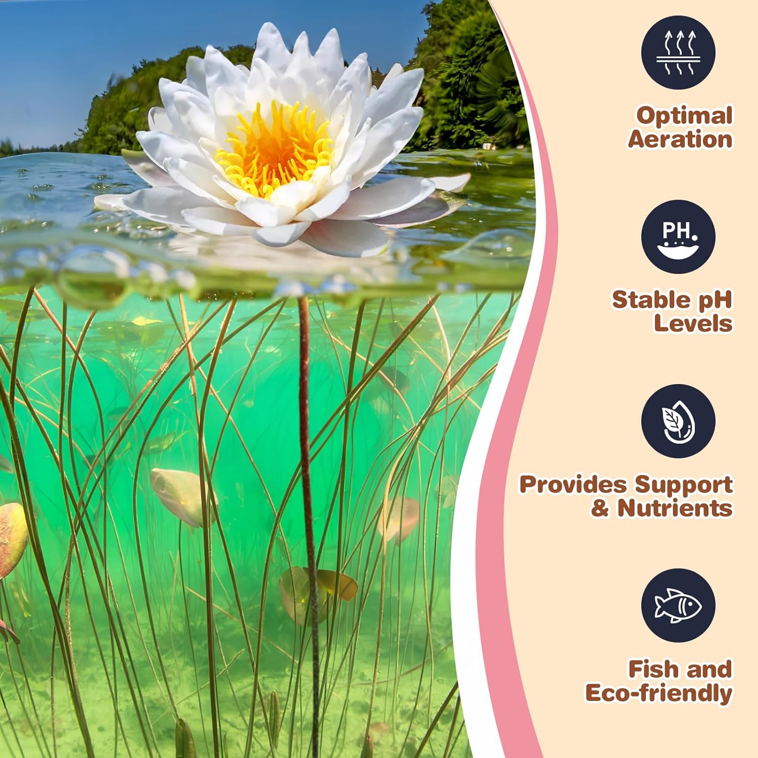 Aquatic Plant Soil & Aquarium Soil, Natural Organic Substrate for Water Plants - Safe for Fish, Nutrient-Rich Clay Base for Lotus & Water Lily (AquaticSoil, 3.3 LBS)