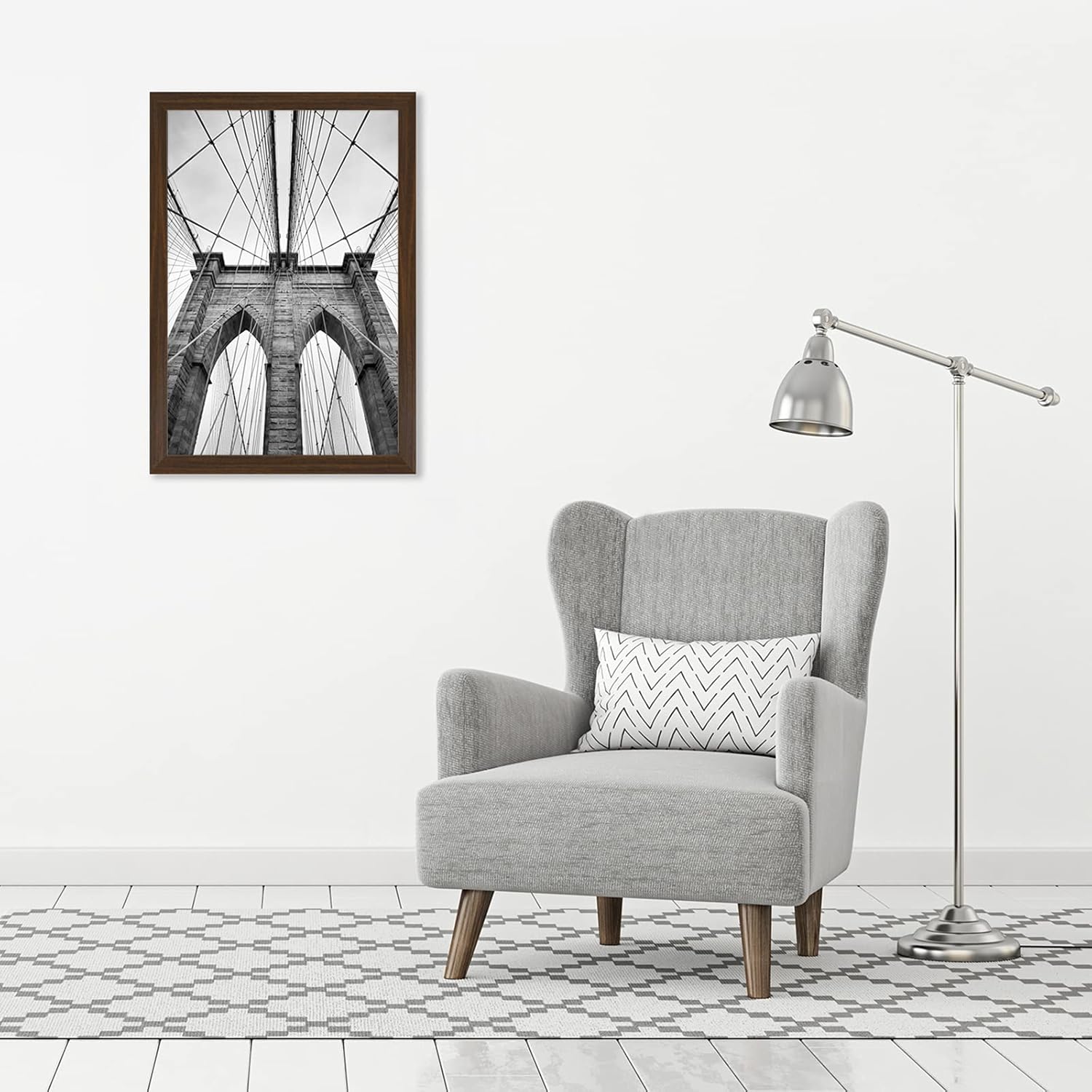 Americanflat 20x30 Poster Frame with Polished Plexiglass - Wide Picture Frames Made of Engineered Wood for Vertical or Horizontal Wall Display - Epic Collection - Walnut