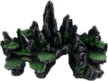 Large and Tall Fish Tank Decorations Aquarium Mountain View Stone Decorations Resin Rock Aquascaping with Hiding Cave, Fish Tank Accessories Aquarium Ornaments with Small Plants (A)