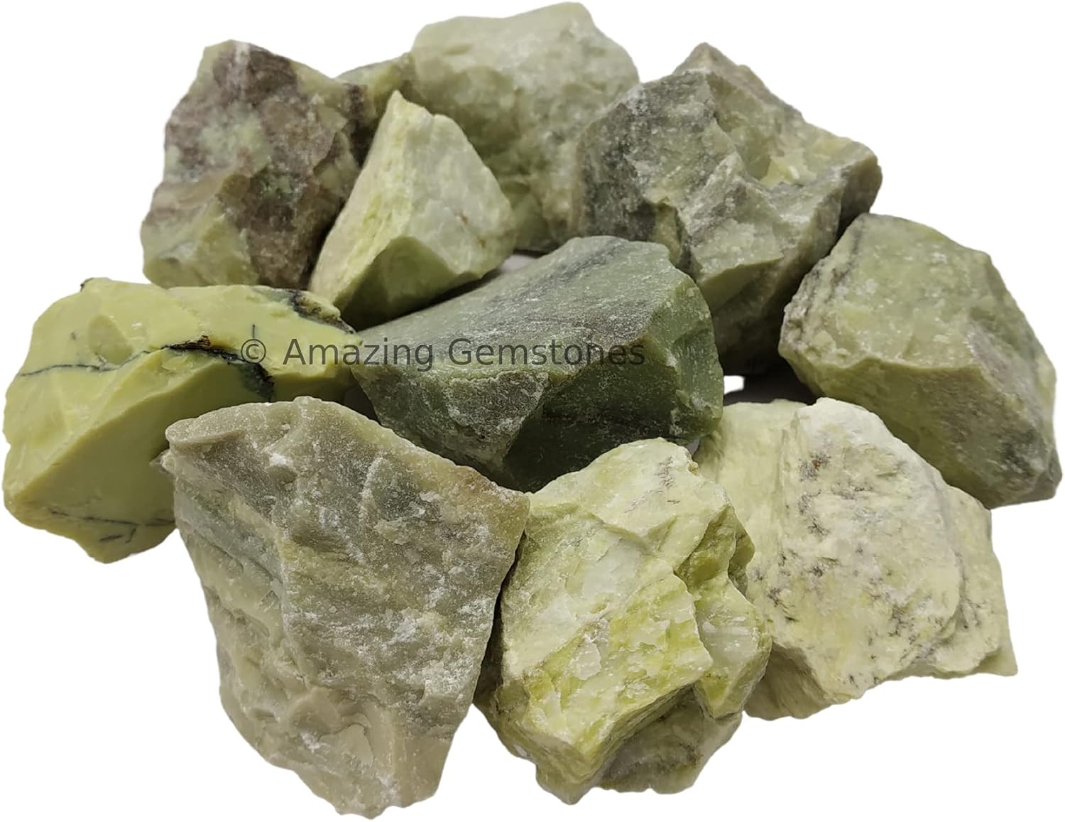 Amazing Gemstone Serpentine Raw Crystals and Healing Stones, Natural Rocks for Tumbling and DIY Raw Stones and Crystals (1 lb)