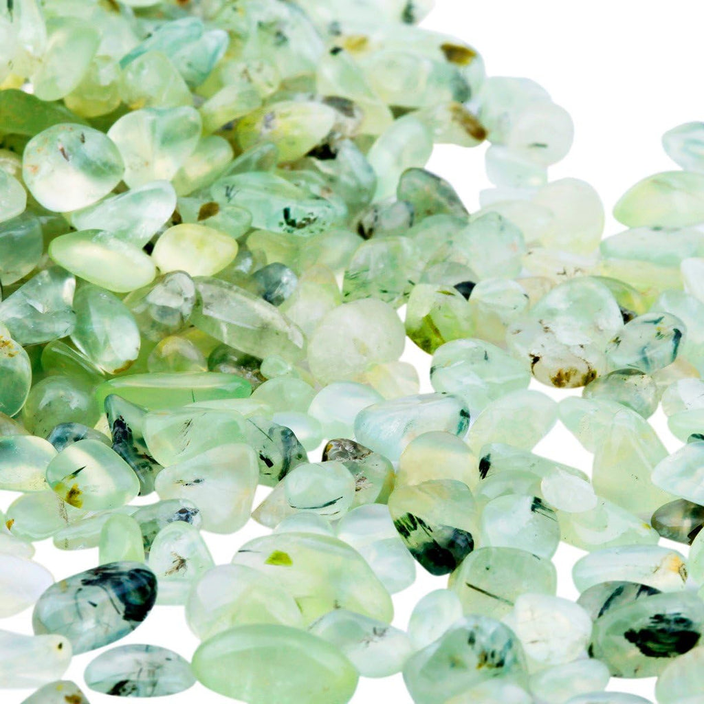SUNYIK Green Prehnite Tumbled Chips Stone,Crushed Crystal Quartz Pieces,Irregular Shaped Stones,1pound(about 460 gram)