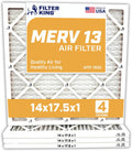 Filter King 14x17.5x1 Air Filter | 4-PACK | MERV 13 HVAC Pleated A/C Furnace Filters | MADE IN USA | Actual Size: 14 x 17.5 x .75"
