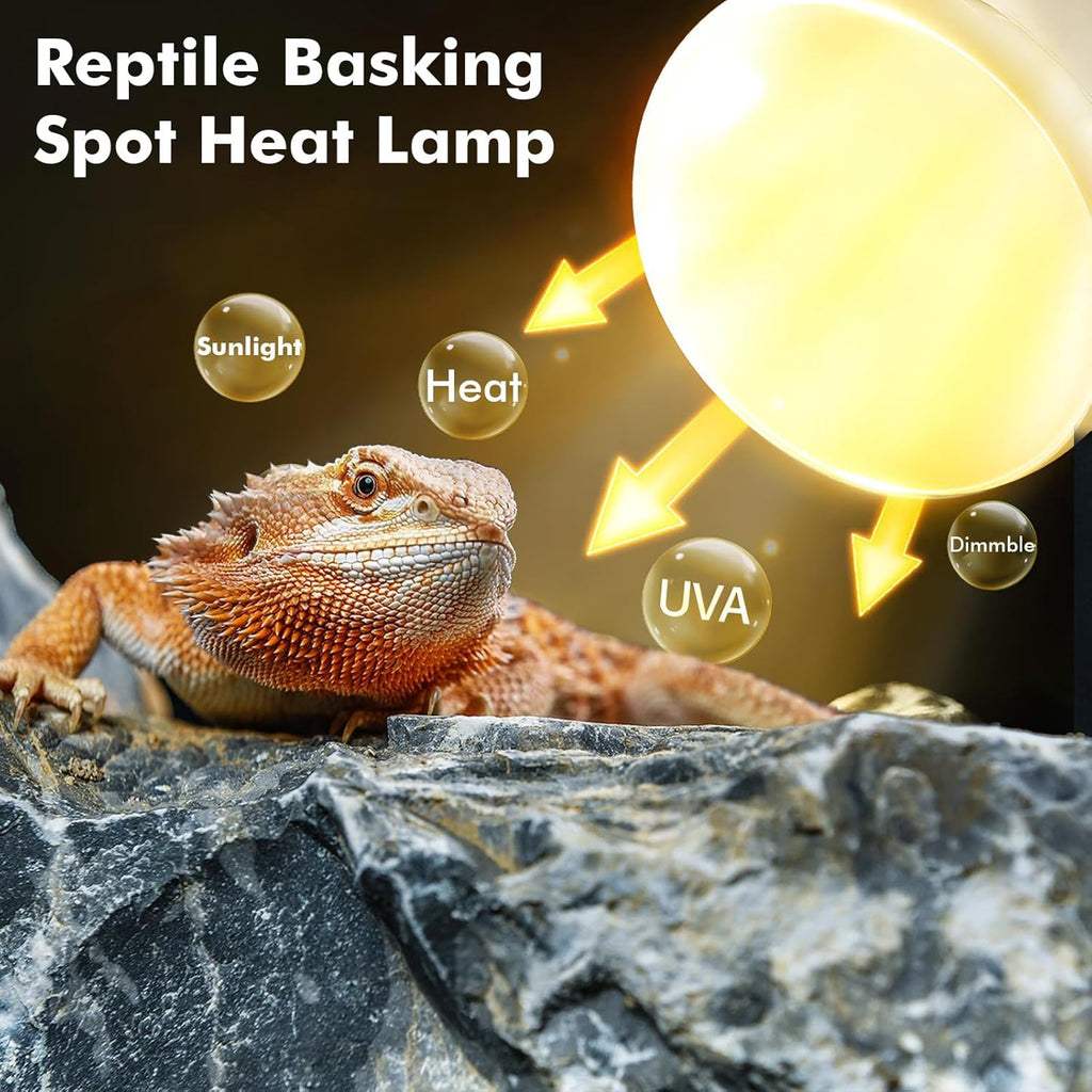 Reptile Heat Lamp, 150W Heat Lamp Bulbs for Reptiles 2 Pack, Amphibians Basking Heat Lamp Bulbs, UVA Daylight Basking Light for Reptiles, Bearded Dragon, Lizard, Turtle, Chicken