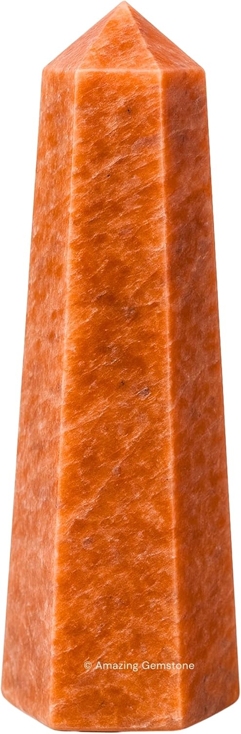 Amazing Gemstone Peach Moonstone Crystal Towers - Natural Healing Crystal Point Obelisk for Reiki Healing and Crystal Grid (3 Inch)