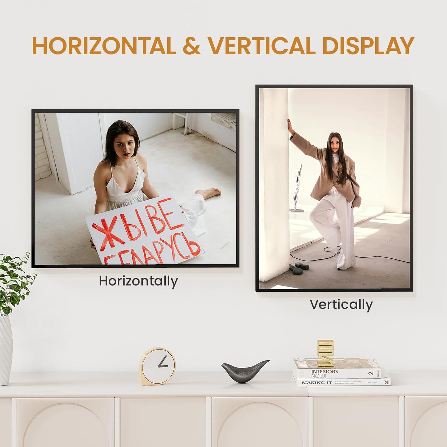 16x21 Aluminum Metal Picture Frame,Tempered Glass Black Photo Frame 16x21 for Family Photo,Posters,Art,Document to Wall Mount Horizontally or Vertically