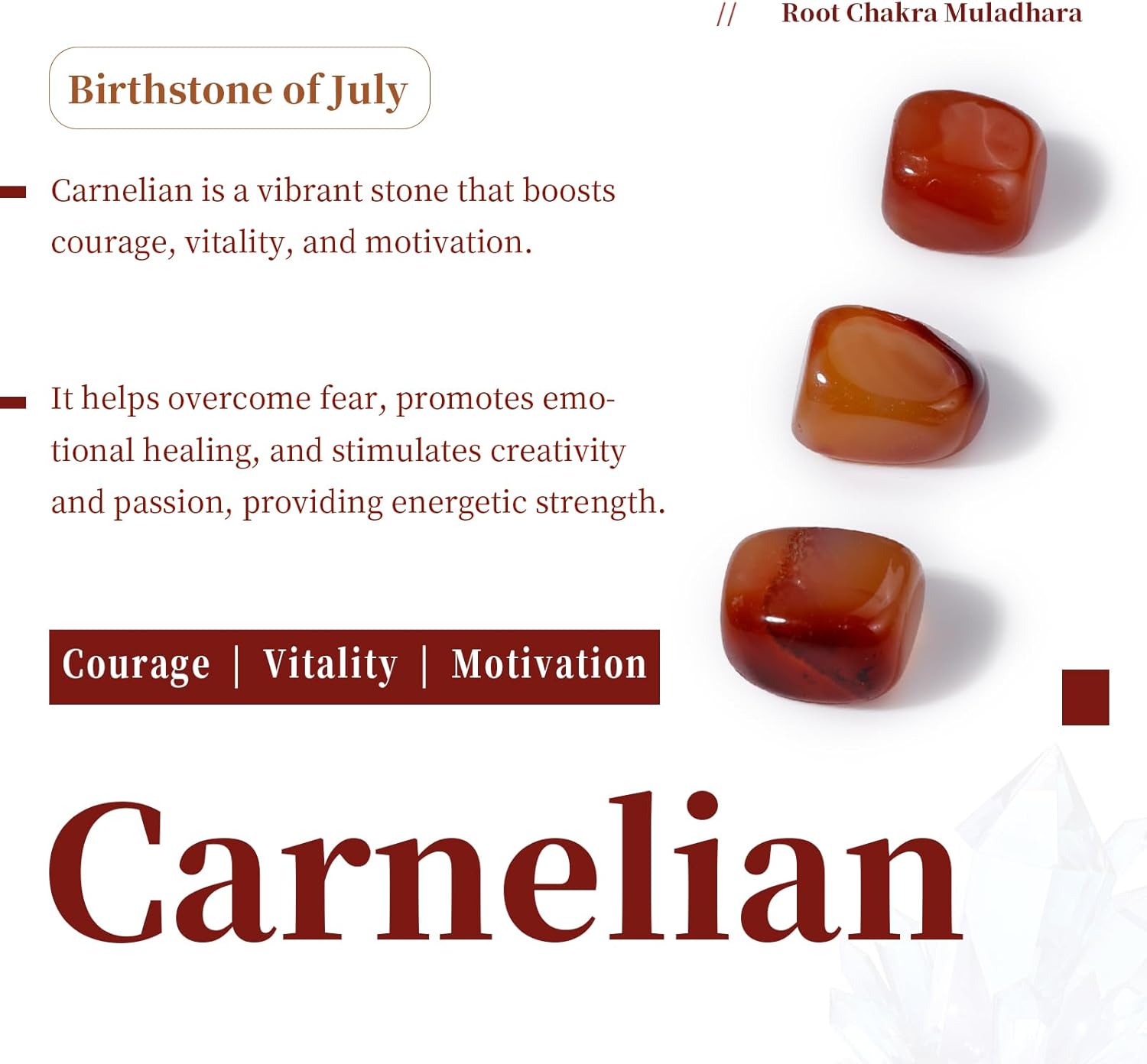 SUNYIK Carnelian Tumbled Chips Stone Crushed Pieces Irregular Shaped Stones 1pound(about 460 gram)