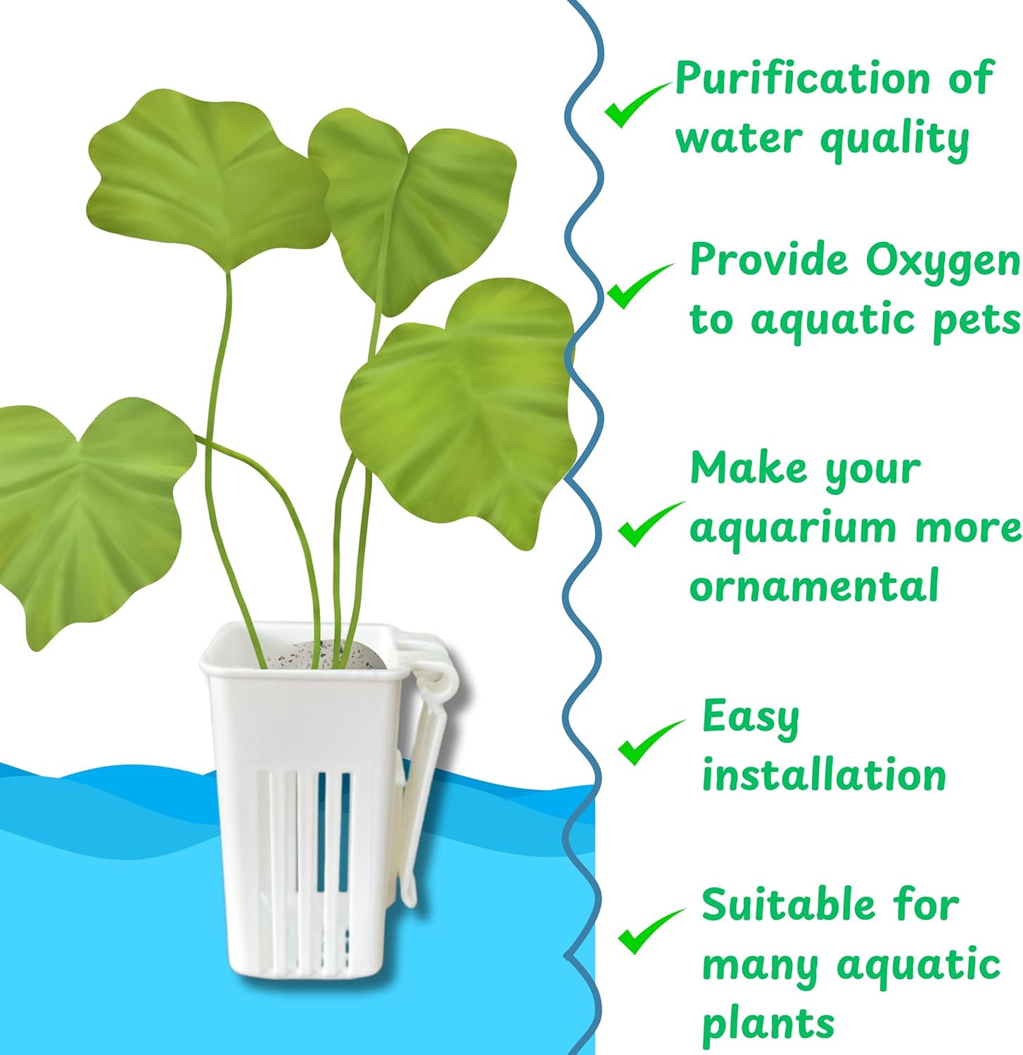 2pcs Aquarium Plant Holder, Fish Tank Plant Holders, Hanging Aquatic Planted Pot Planter Pot, Aquatic Tanks Grass Holders Hydroponic Plants Cups, Aquaponic Basket, Fish Tank Decorations (Basket White)