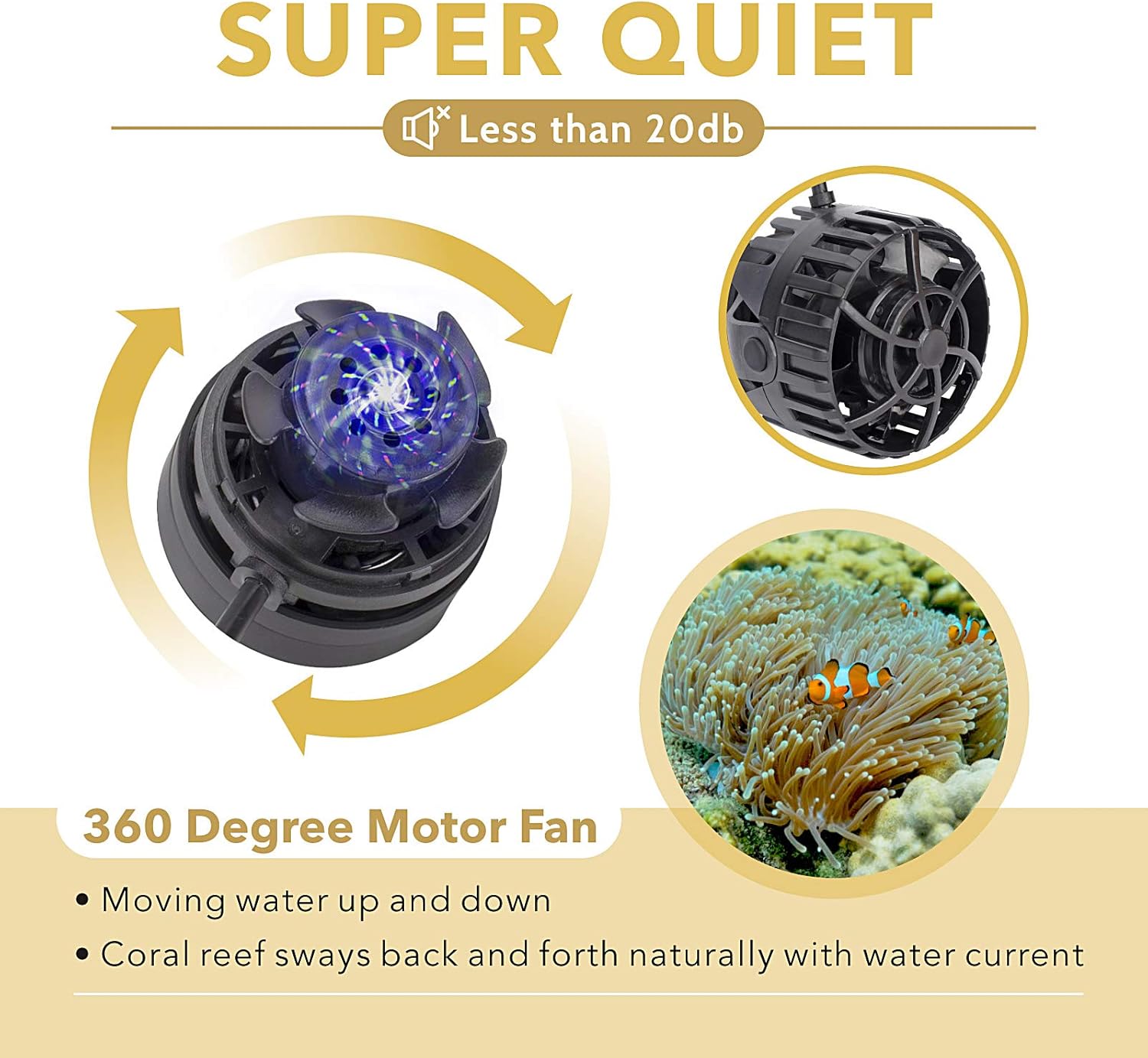 hygger Mini Wave Maker Aquarium Magnetic DC Powerhead with LED Display Controller for Saltwater Tank, 2600 GPH Aquarium Water Circulation Pump 26 to 55 Gallon Black