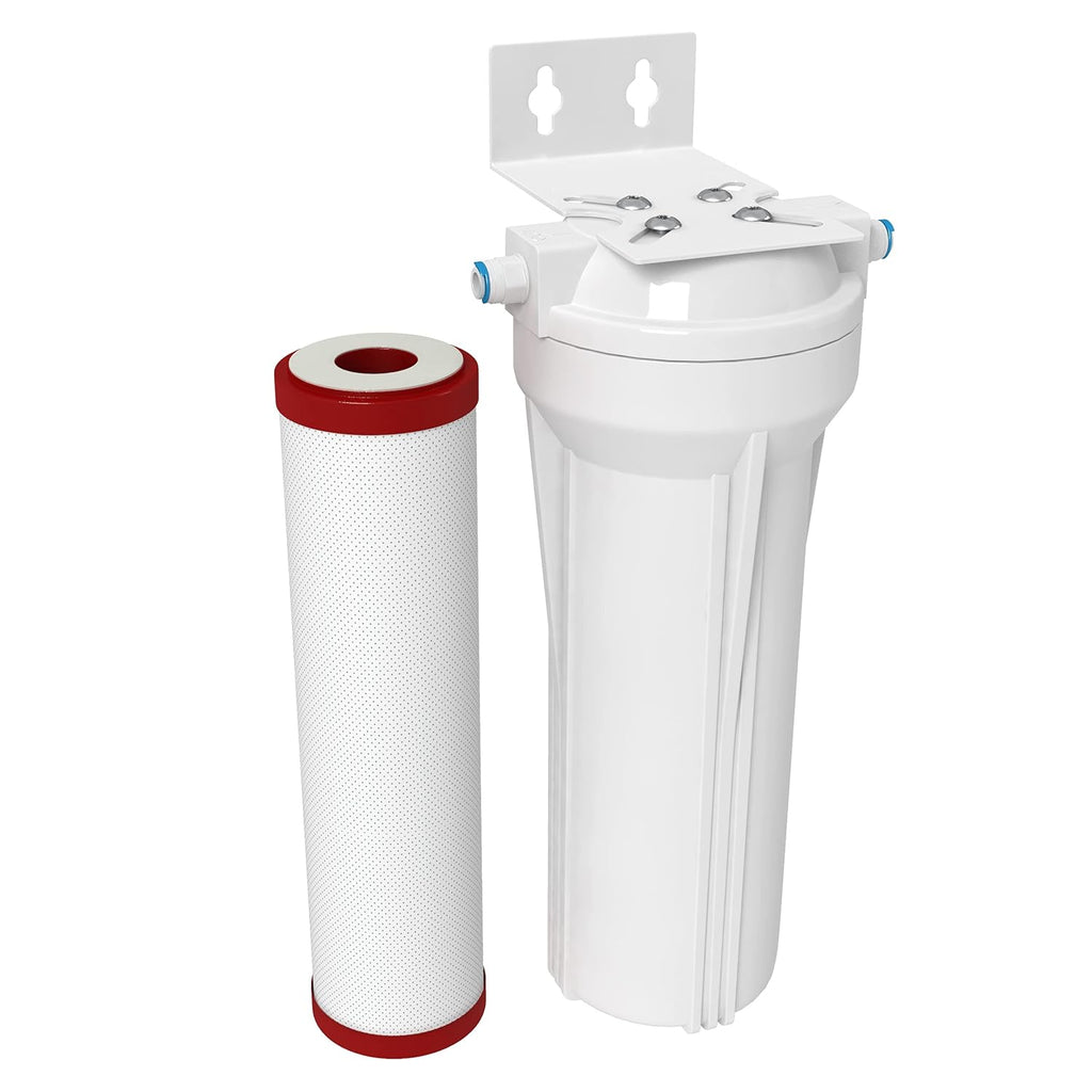 AQUATICLIFE Carbon Plus Carbon Block Water Filter 10x2.5 and 10-inch Water Filter Housing Canister for Reverse Osmosis Filtration Systems RO and RODI Units, for Chlorine Chloramine Reduction