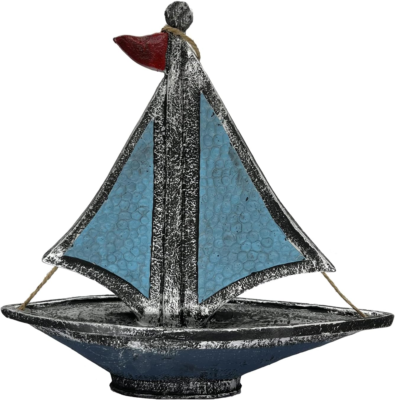 Sailboat Model Nautical Decor for Home Creative Anchor Rudder Ship Art Table Top Decor Mediterranean Style Resin Handicraft Statue Living Room TV Cabinet Office Shelf Decoration