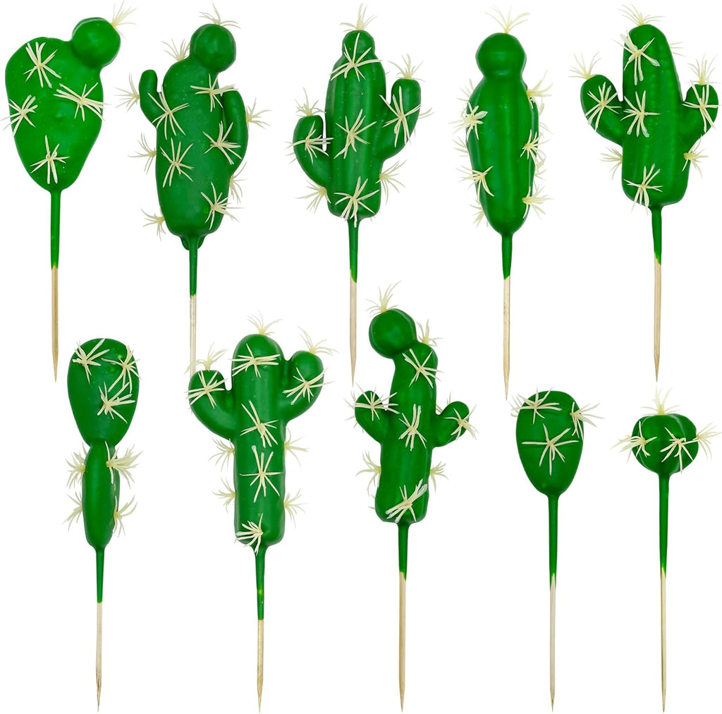 Cayway 10 PCS Assorted Faux Cactus Artificial Cacti Plants for Decoration, Green, Naturalistic, Realistic, Artificial Plants, Cactus