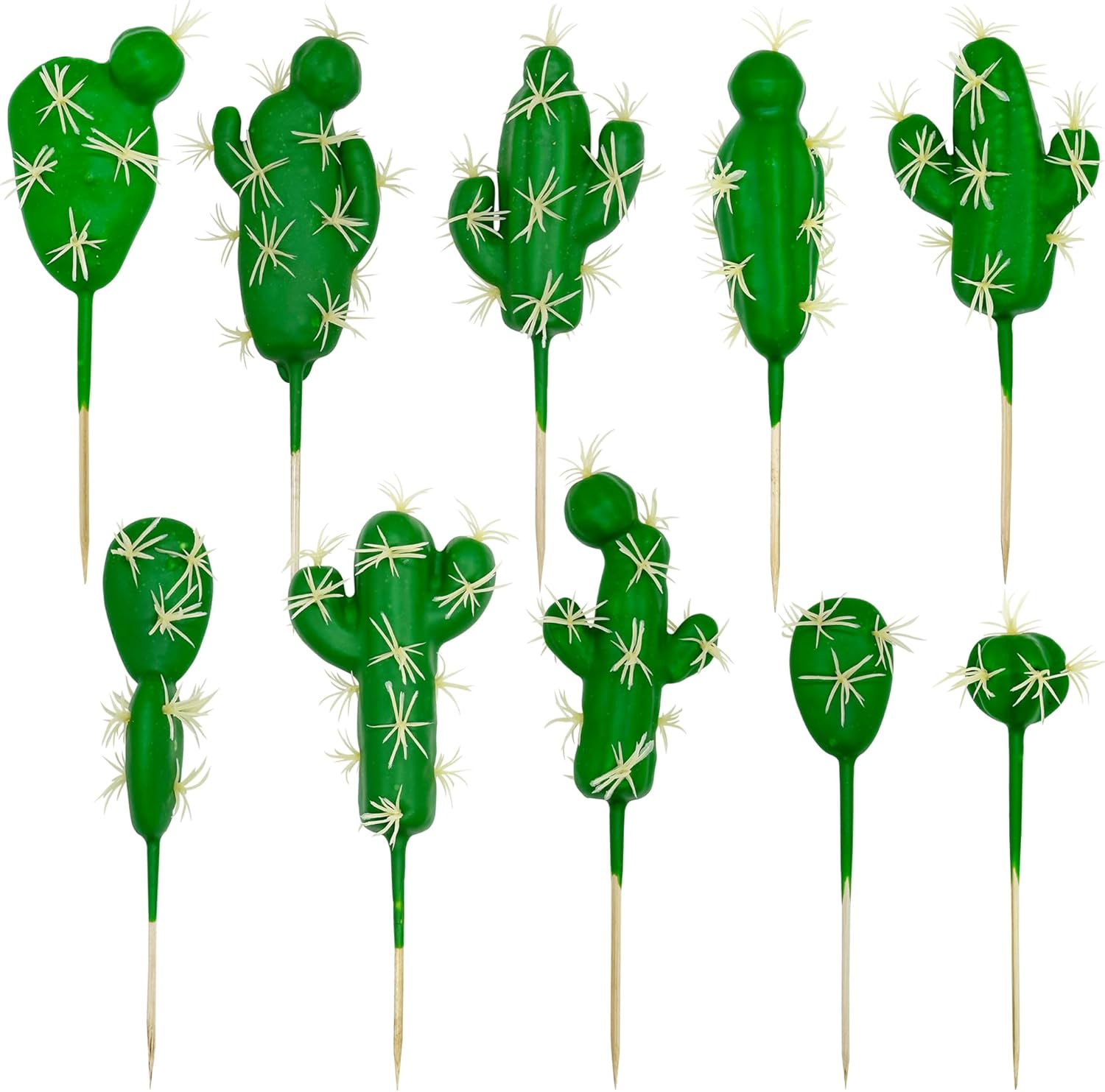 Cayway 10 PCS Assorted Faux Cactus Artificial Cacti Plants for Decoration, Green, Naturalistic, Realistic, Artificial Plants, Cactus