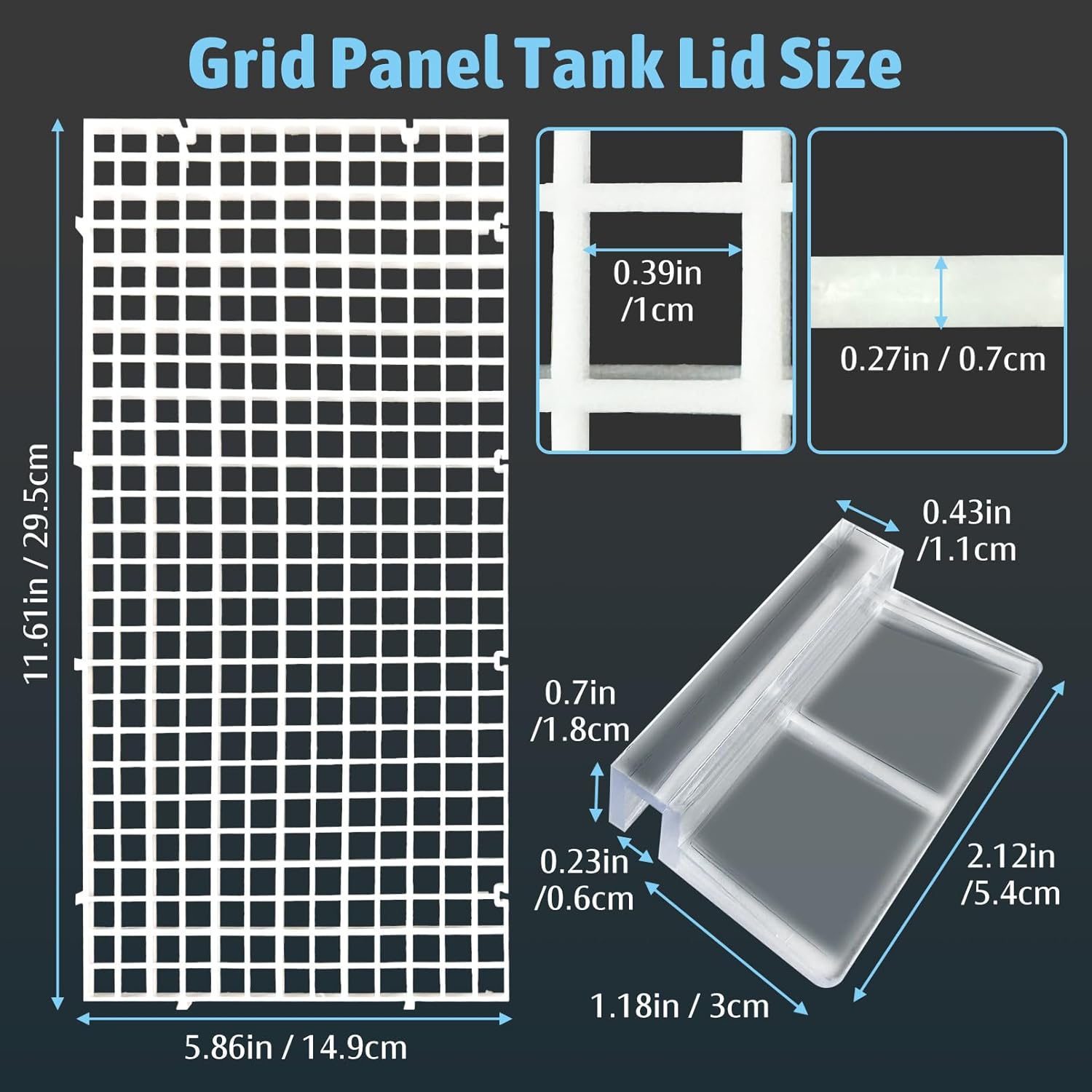 Hamiledyi Plastic Aquarium Divider with Clips Grid Panel Aquarium Lid Hood Fish Tank Divider Filter Bottom Isolation Pane Separator for Mixed Breeding(8 PCS,White)