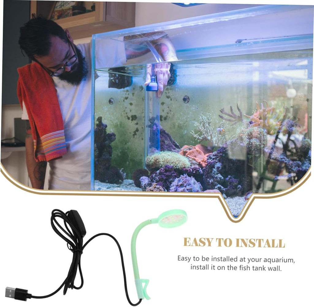 NUOBESTY Compact LED Aquarium Light Fish Tank Lamp Adjustable USB Mini Plant Fish Tank Lighting for Ornamental Aquariums with Bright Full-Range Illumination