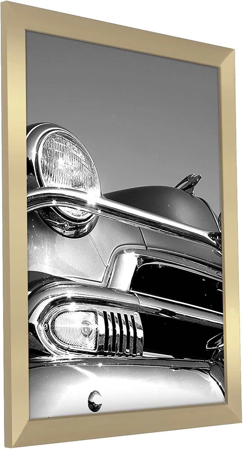 Americanflat 18x24 Poster Frame with Polished Plexiglass - Gold Picture Frame - Wide Photo Frames Made of Engineered Wood for Vertical or Horizontal Wall Display - Epic Collection - Gold