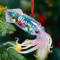 Personalized Squid 2D Flat Acrylic Ornament, Ocean Creature Holiday Keepsake, Squids Ocean Aquatic Ornament, Oceans Animal Gift for Marine Lovers, Custom Name Squid Christmas Ornaments 2025