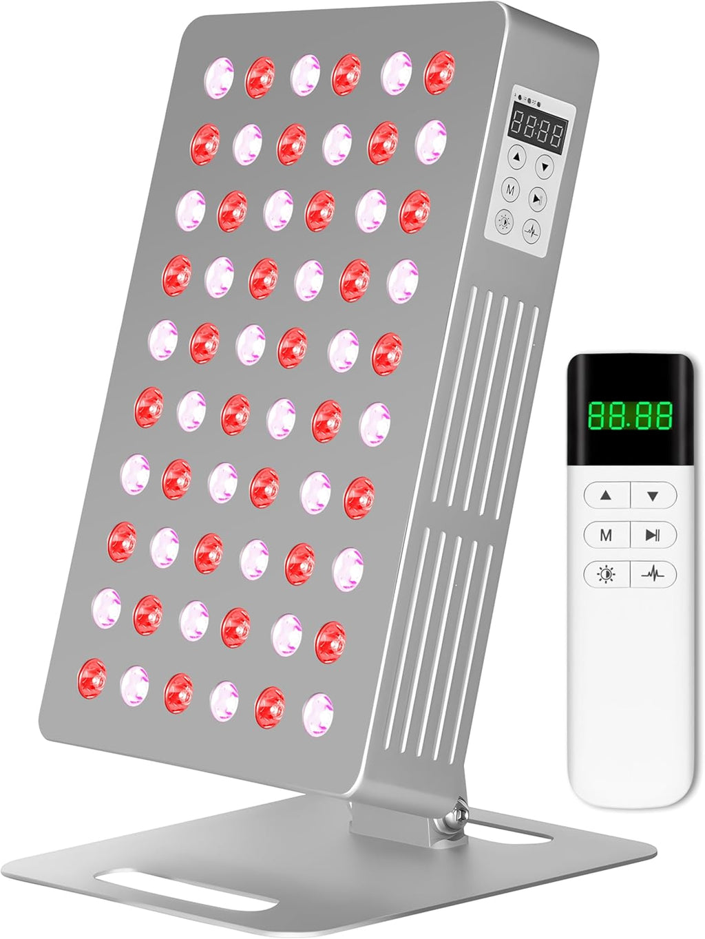 Red Light Therapy Panel for Face and Body, 660nm 850nm High Power Near Infrared Light Therapy, 60 Dual Chip 5-Wavelength LED Red Light Therapy Device, Panel for Skincare