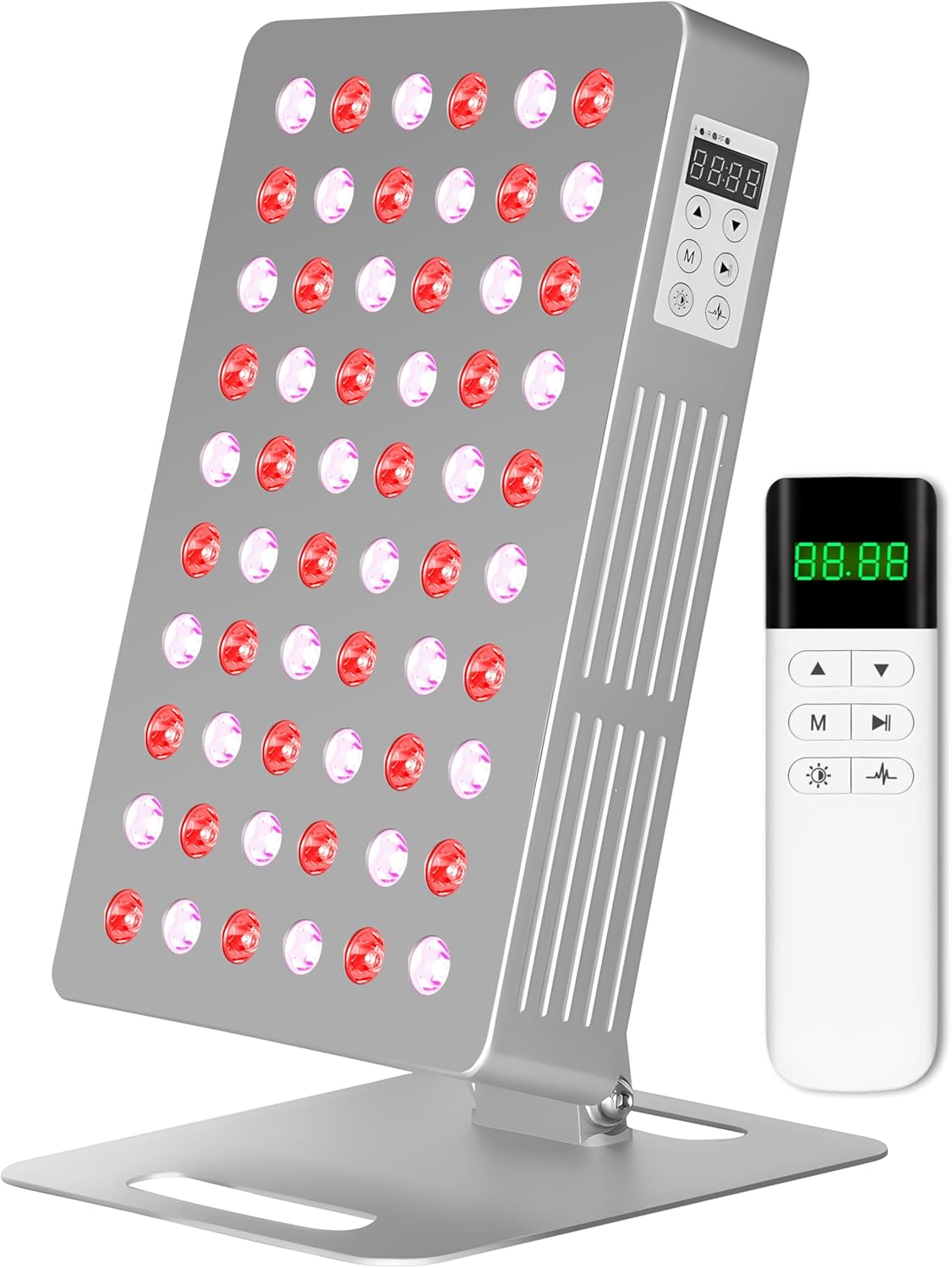 Red Light Therapy Panel for Face and Body, 660nm 850nm High Power Near Infrared Light Therapy, 60 Dual Chip 5-Wavelength LED Red Light Therapy Device, Panel for Skincare
