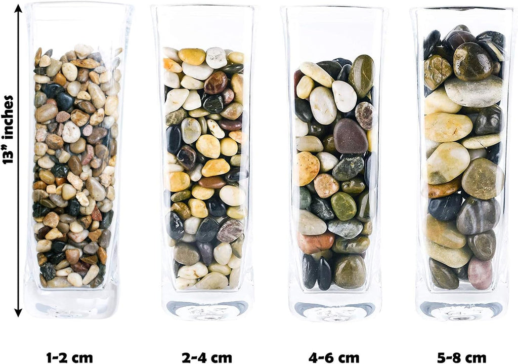 2 lbs Approx. 35 River Rocks Stones for Plants Pebbles for Indoor Plants | Aquarium Fish Tank Rocks | Polished Decorative Rocks for Vases (1.6-2.4 Inches)