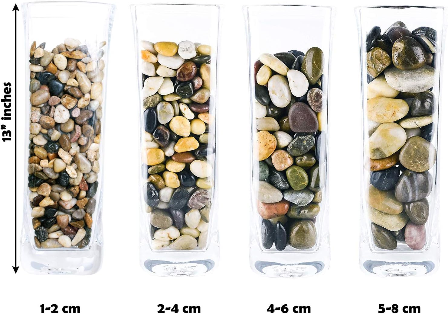 2 lbs Approx. 35 River Rocks Stones for Plants Pebbles for Indoor Plants | Aquarium Fish Tank Rocks | Polished Decorative Rocks for Vases (1.6-2.4 Inches)
