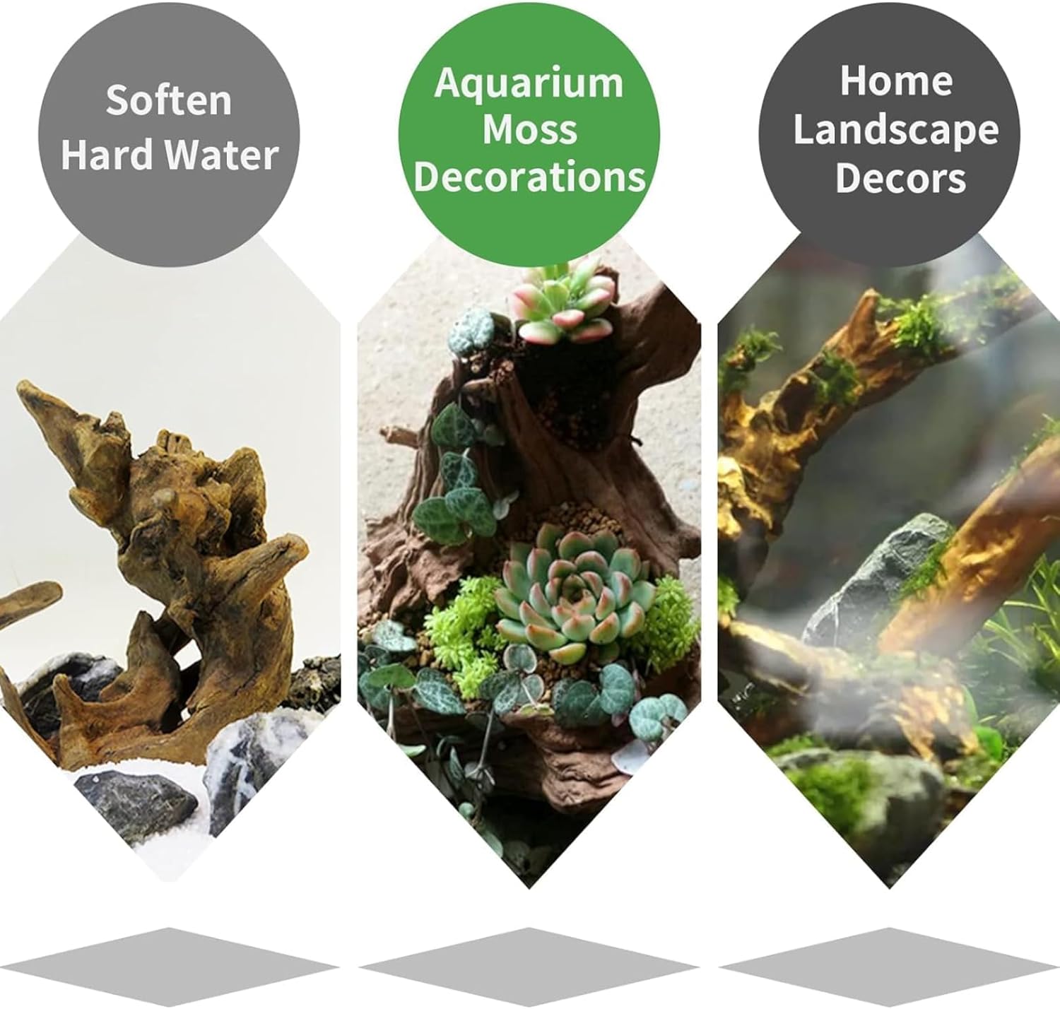 Hamiledyi Large Natural Driftwood for Aquarium 12-18 Inch Driftwood Branches Fish Tank Decoration Reptile Toy Assorted Size Reptile Habitat Decor Wood for Lizad (1 Pack)