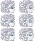 6-Pack Fairy Lights Battery Operated with Timer, Waterproof 16FT 50 LED String Lights Indoor Outdoor, Cuttable Starry Fairy Lights for Christmas Home Bedroom Wedding DIY Centerpiece Decor (Cool White)