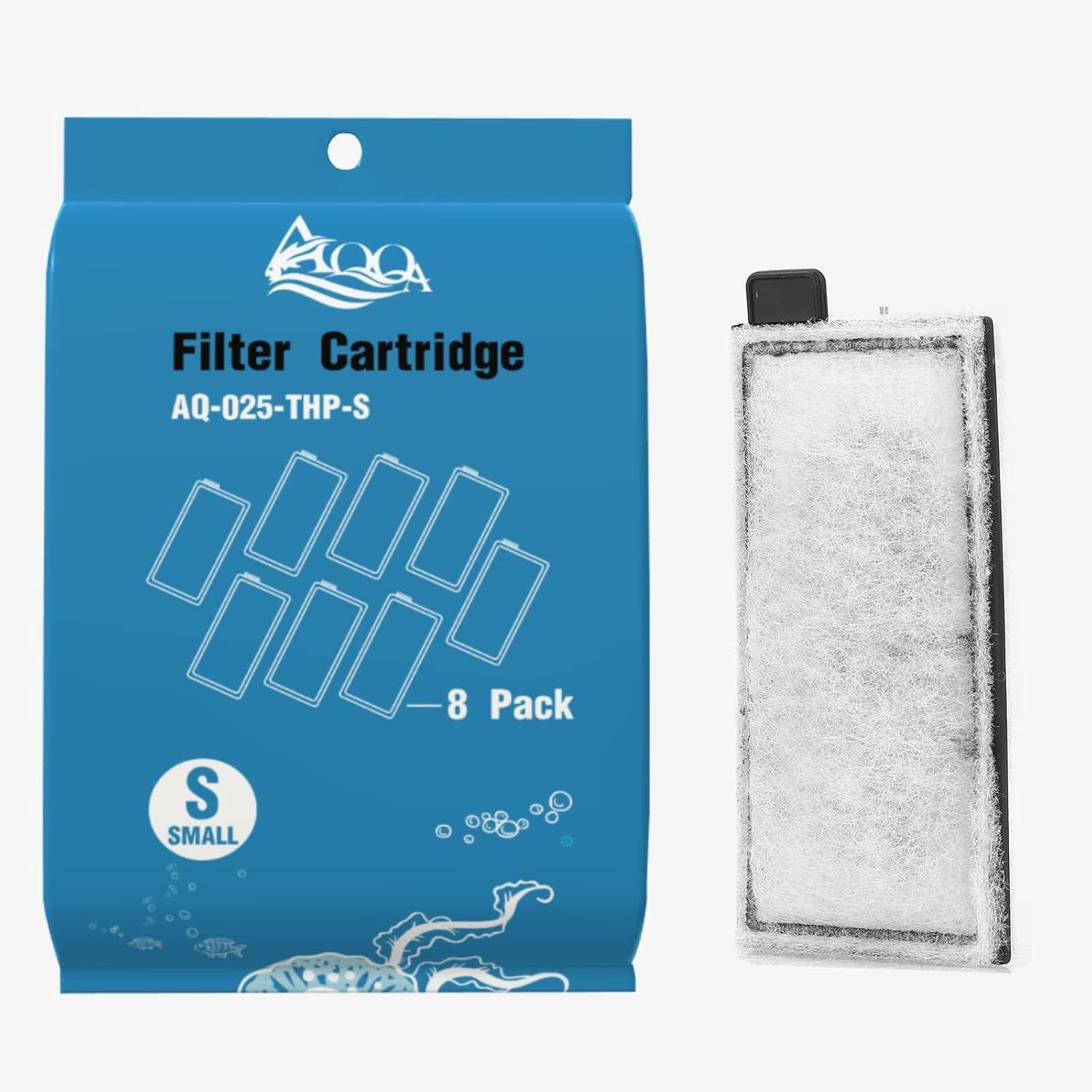AQQA 8 Pack Aquarium Filter Cartridge Replacement Fish Tank Filter Cartridge for Aquarium Internal Filter (Small)