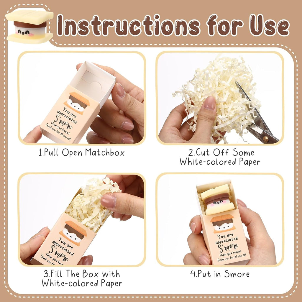 Wettarn 54 Sets Appreciation Gifts S'More Stress Balls with Thank You Gift Boxes for Employee Coworker Teacher Office Team Positive Desk Decor Relief Toys