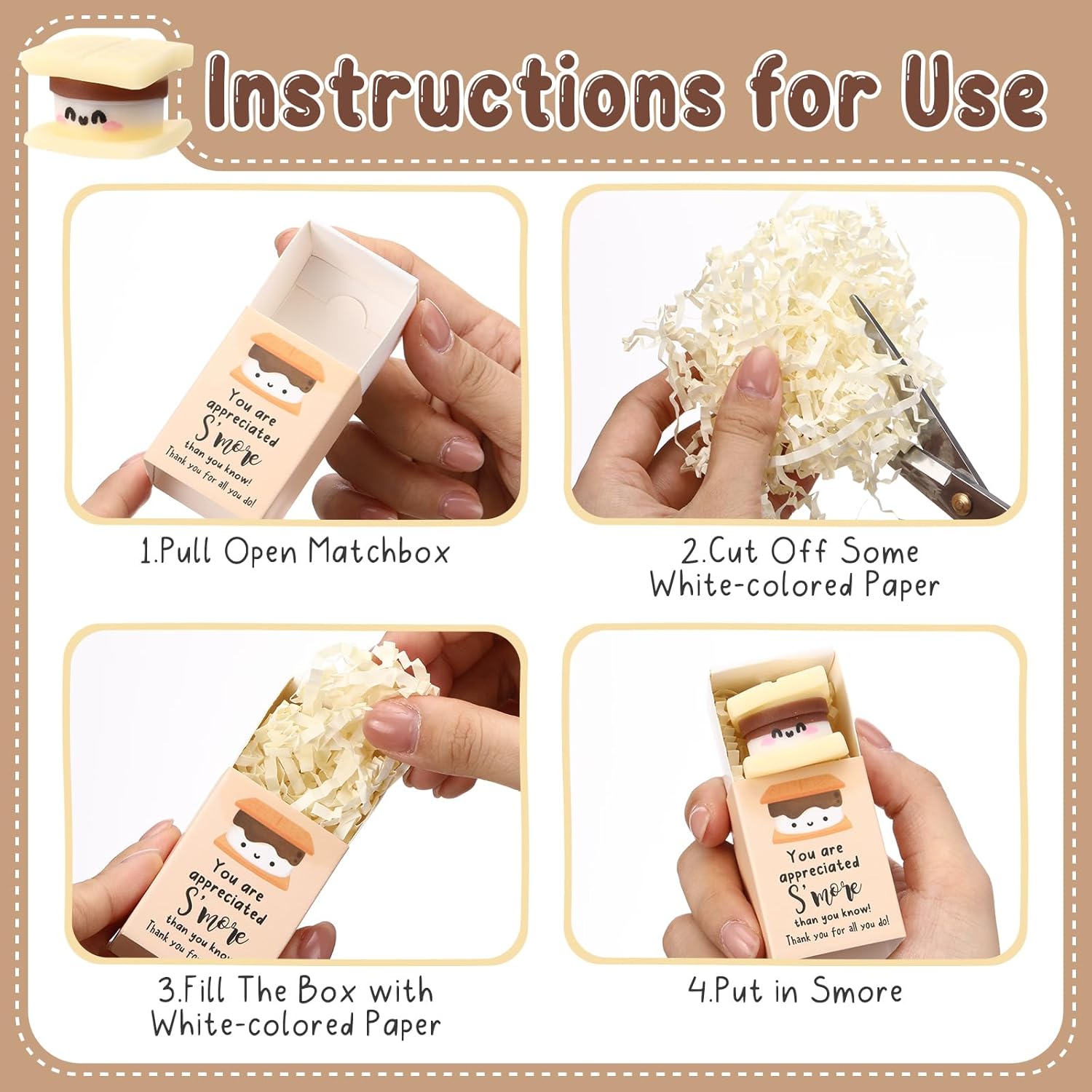 Wettarn 100 Sets Appreciation Gifts S'more Stress Balls with Thank You Gift Boxes for Employee Coworker Teacher Office Team Positive Desk Decor Relief Toys