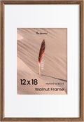Fun Memories 12x18 Oak Picture Frame for Wall, 12x18 Frame with Matted to 8.5x11, Solid Wood Picture Frames for Wall Art Photo and Prints (Walnut, 1 Pack)