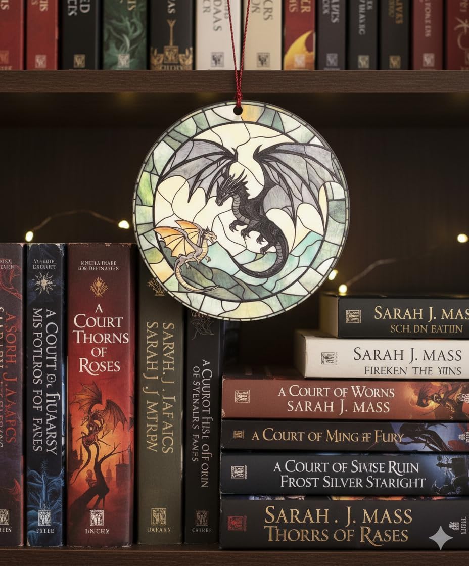 Dragon Ornament, Fantasy Acrylic Round Ornament with Two Dragons, Gothic Home Decoration, Mythical Creature Christmas Ornament 2025, Unique Gift for Dragon Lovers, Fantasy Decor for Men and Women