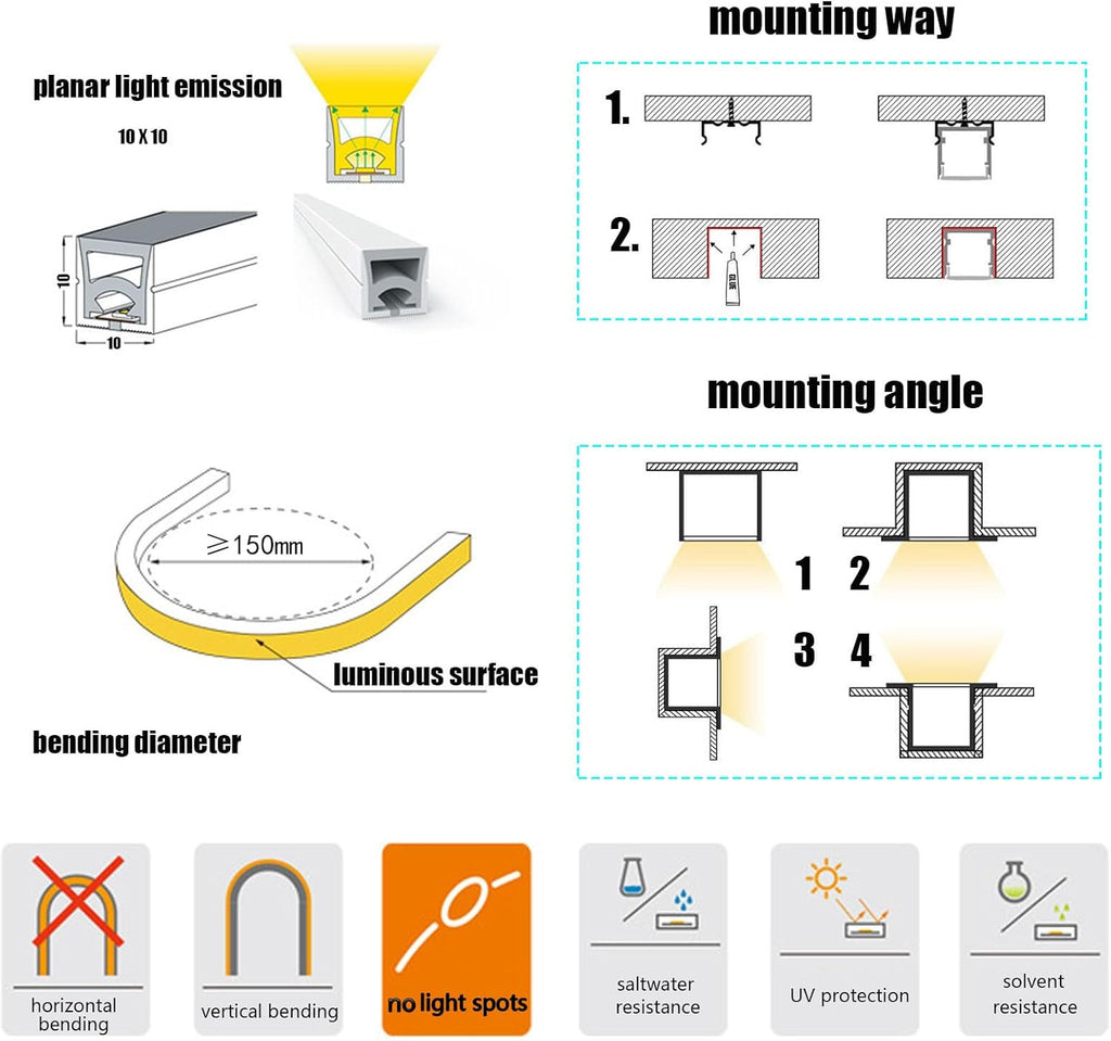 Silicone Soft LED Strip,LED Landscape Lighting,24V Low Voltage Step Light 3000K Warm White Light,IP68 Waterproof Outdoor Landscape Lighting,Suitable for Courtyard Wall Stairs