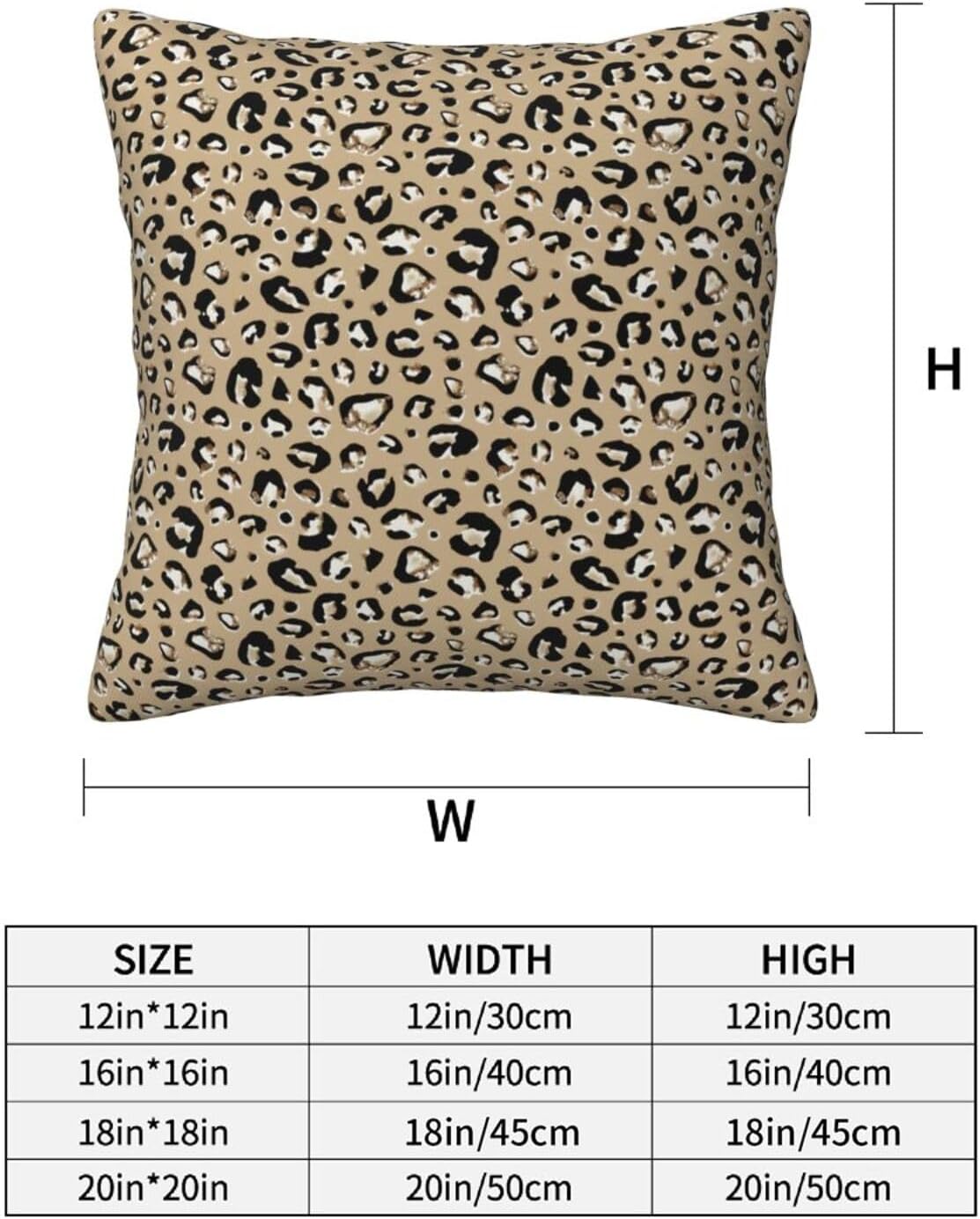 Black & Brown Leopard Print Throw Pillow Covers Set of 2 Ultra-Soft All-Season Pillow Shams with Hidden Zipper,Durable for Sofa Bed Car Decor & Gift 18x18IN