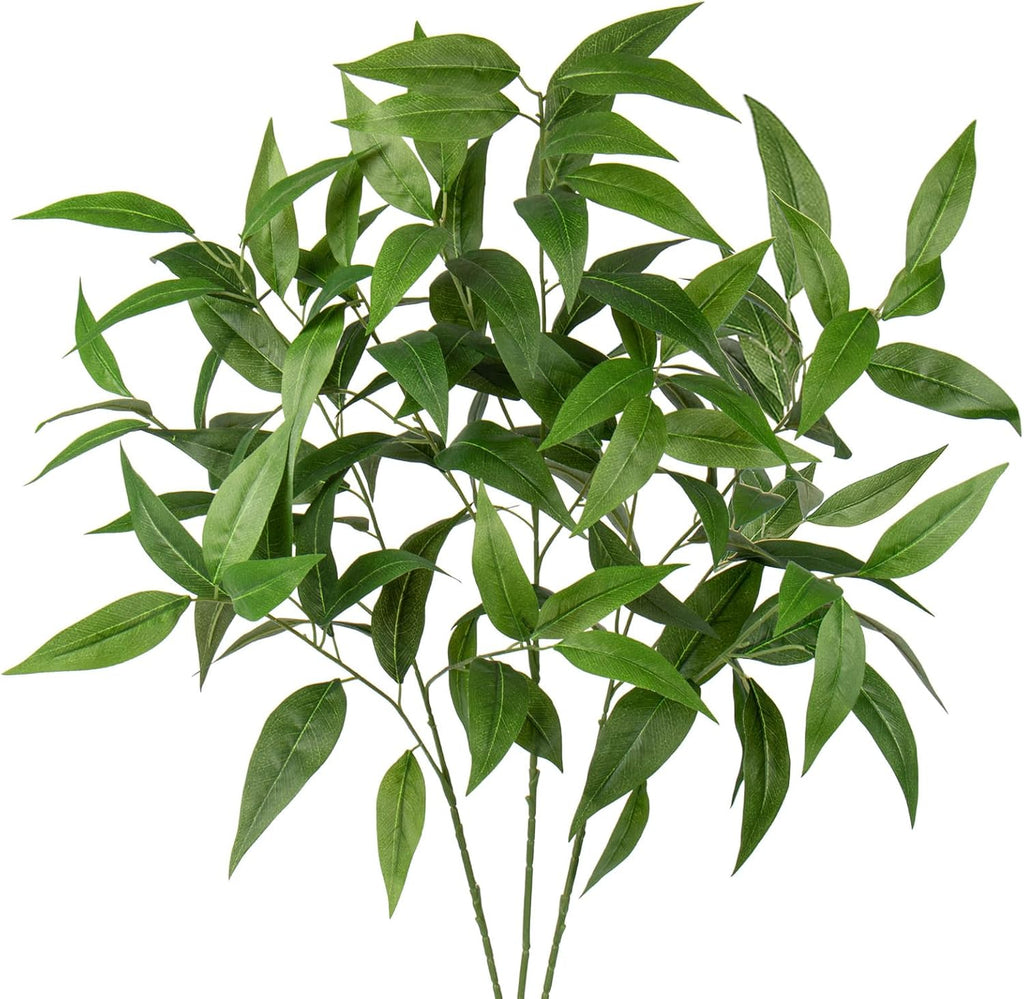 Briful Eucalyptus Stems 39.5 '' Tall, Artificial Branches for Vase Round Year Faux Greenery Stems Realistic Green Eucalyptus Leaf Plant Sprays for Home Decor Indoor Party Wedding, Set of 3