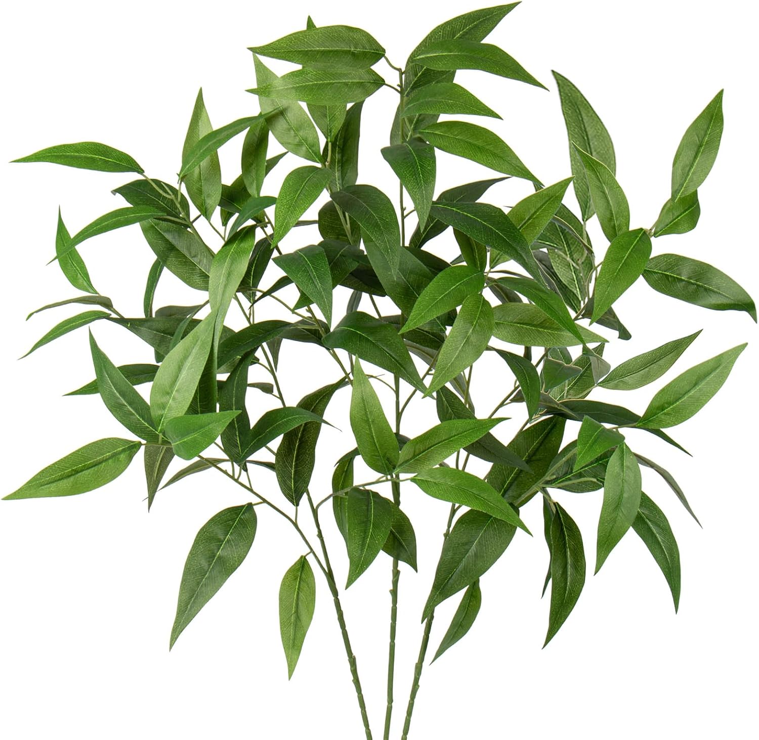 Briful Eucalyptus Stems 39.5 '' Tall, Artificial Branches for Vase Round Year Faux Greenery Stems Realistic Green Eucalyptus Leaf Plant Sprays for Home Decor Indoor Party Wedding, Set of 3