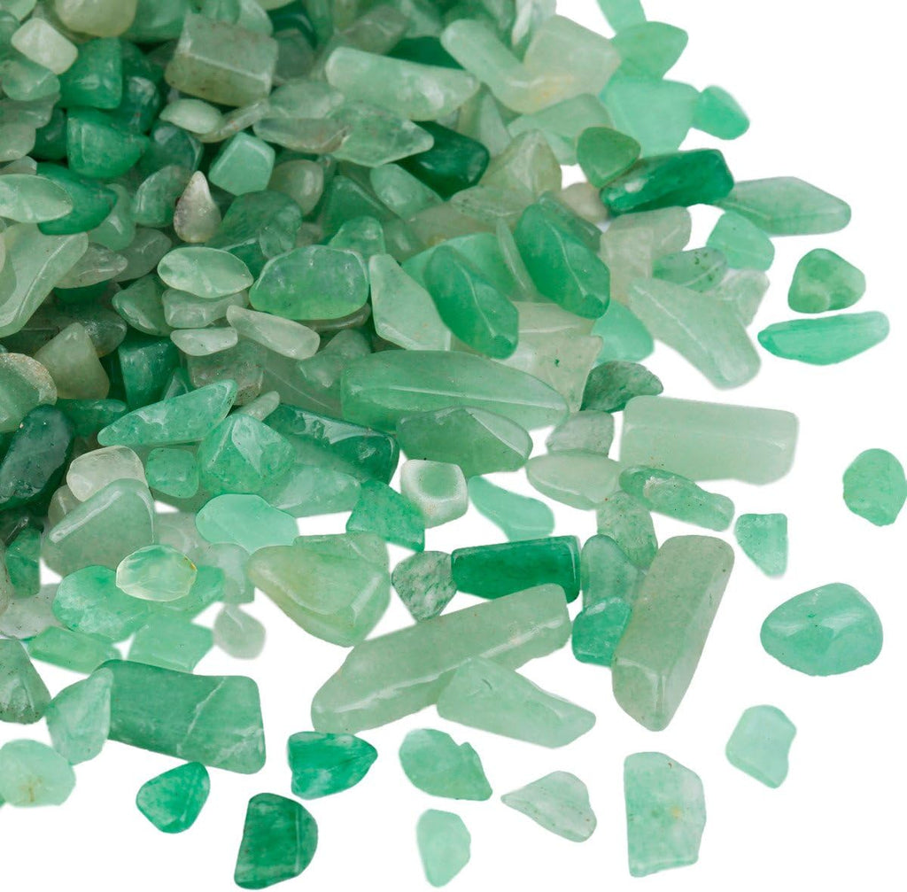 SUNYIK Green Aventurine Tumbled Chips Stone Crushed Crystal Quartz Pieces Irregular Shaped Stones 1pound(about 460 gram)