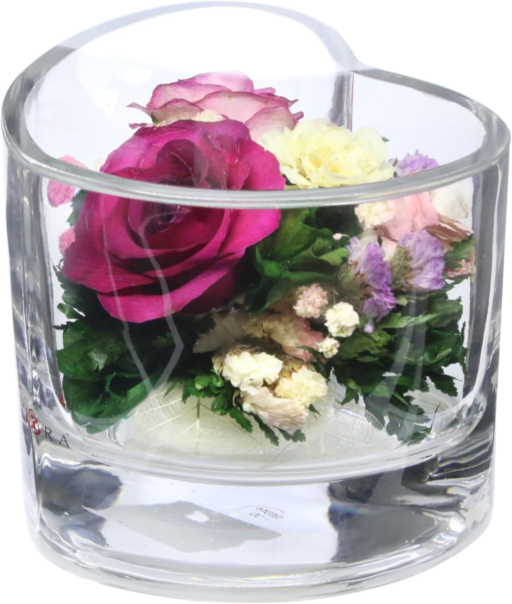 Fiora Flower | Premium Preserved Roses in Glass Vase | Lasts 5 Years | Long-Lasting Real Roses for Christmas, Weddings, Birthdays
