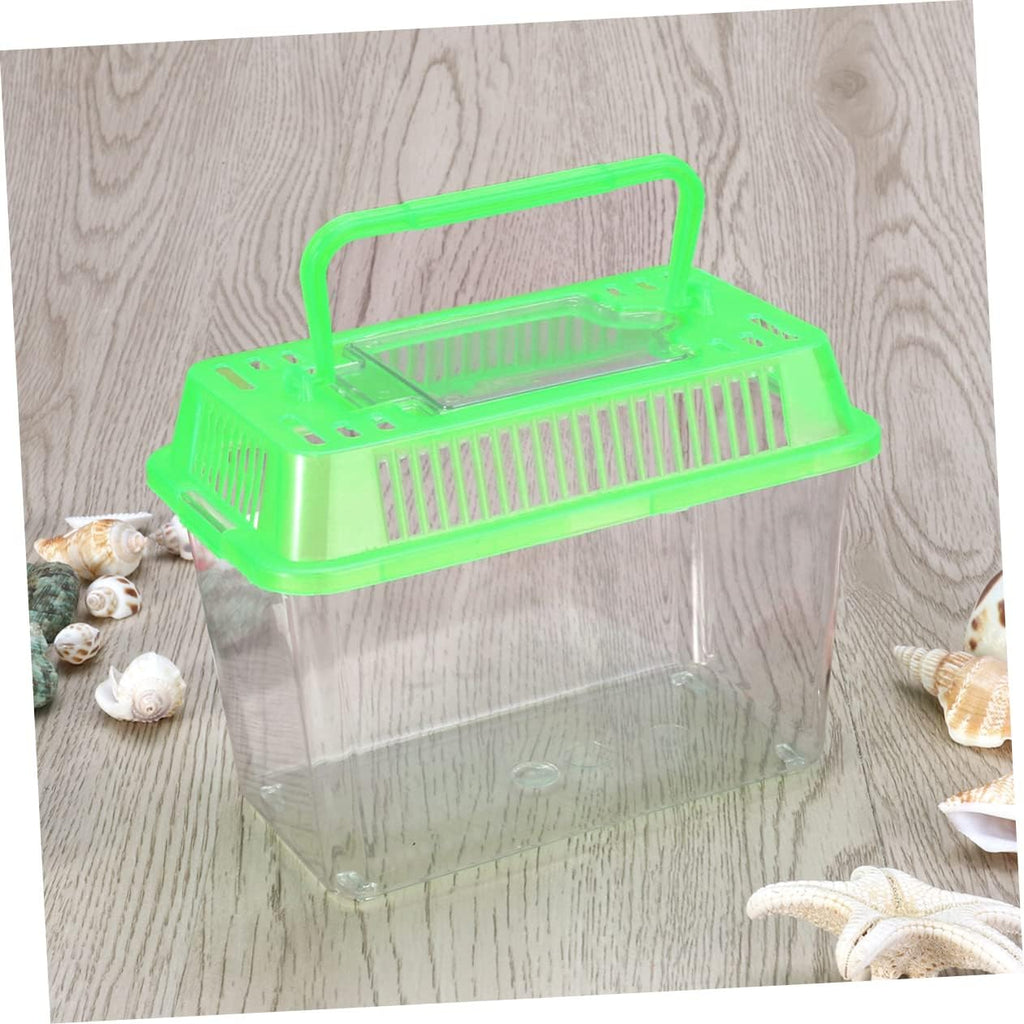 Betta Fish Tank LED Fish Tank Plastic Aquarium Gallon Fish Bowl Small Betta Tank Fish Box with Portable Goldfish Bowl Frog Suite Travel Green Portable Fish Tank Travel