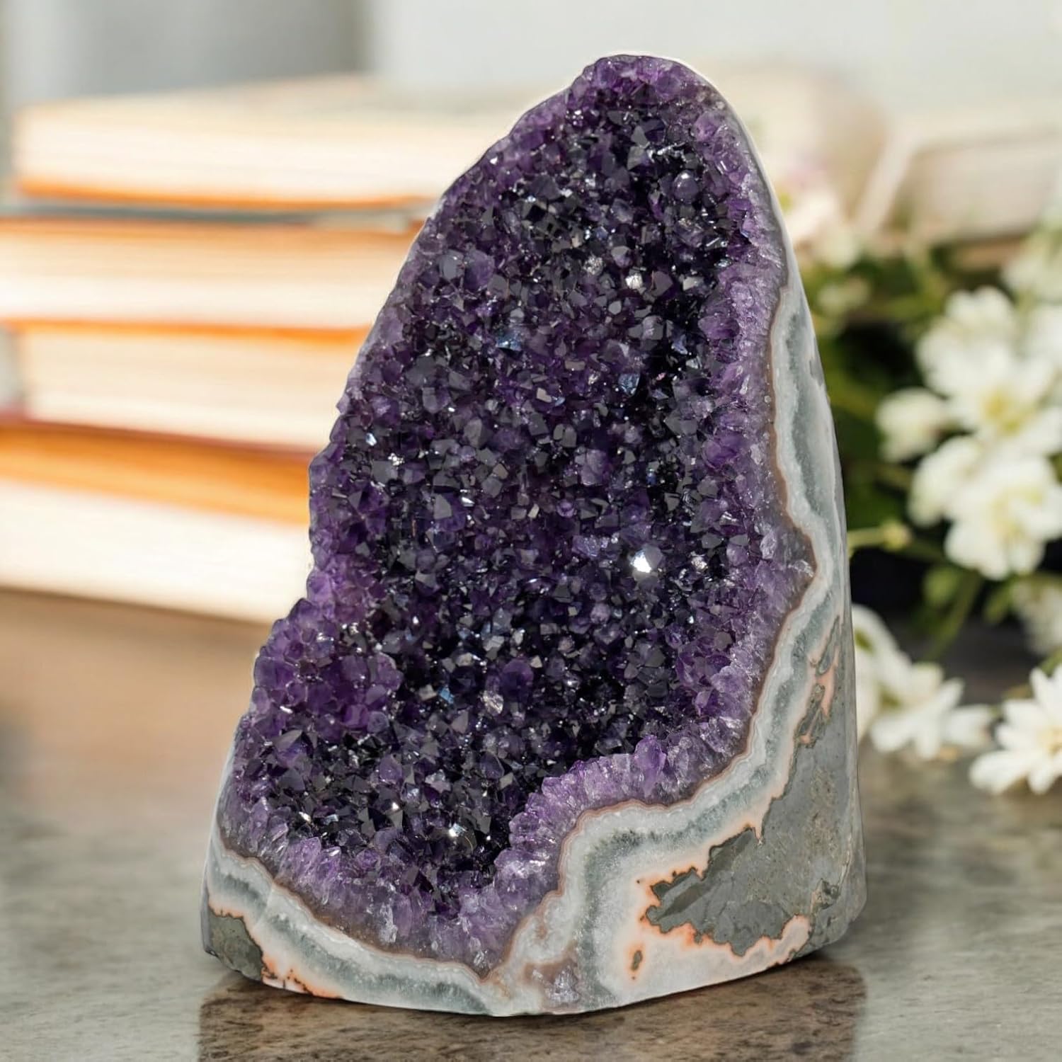 Large Natural Amethyst (12.5 lb to 15 lb) Crystal Clusters Stone from Uruguay Raw Geode Quartz - Deep Purple Color