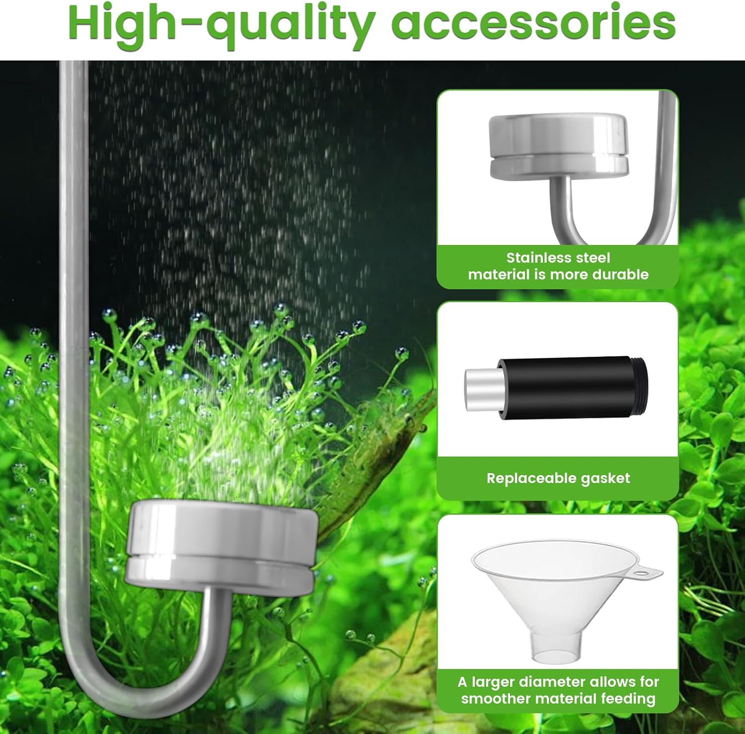 Aquarium Co2 System 2L with Double Switch Solenoid Valve, Co2 for Aquarium Plants with Adjustable Bubble Counter