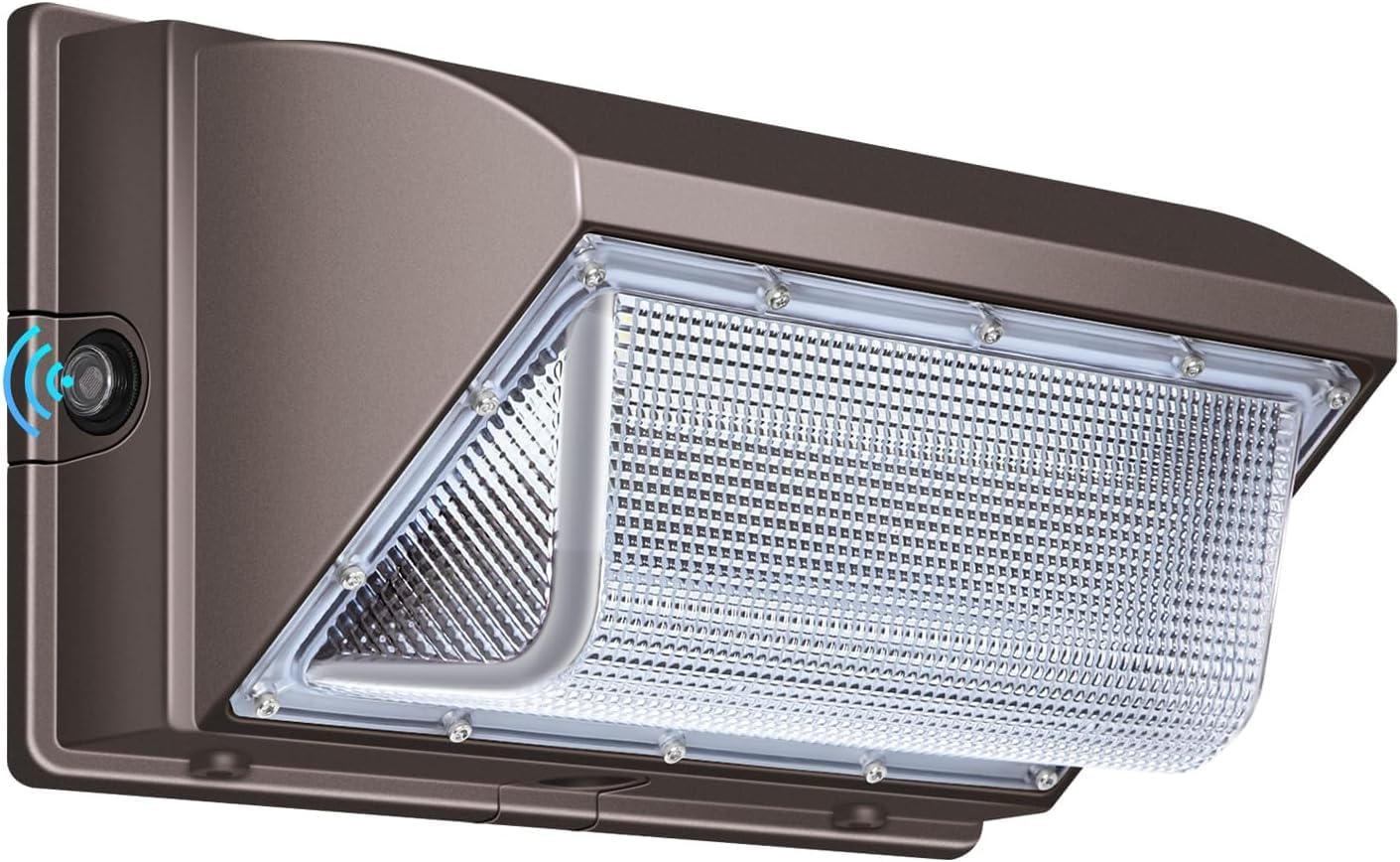 ledmo LED 120W Wall Pack Light with Photocell, 15840LM 5000K Dusk to Dawn Outdoor Commercial Security Lighting, IP65 Waterproof Outdoor Wall Lights