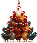 Chicken Ornament, Christmas Ornaments 2025, Chicken Gifts for Women, Rooster Gifts, Funny Farm Animal Ornament for Tree, Rustic Holiday Decoration, Unique Gift Idea for Animal Lovers